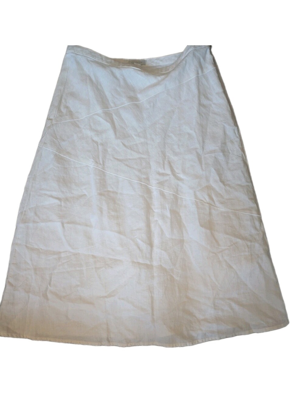 Garnet Hill 100% Linen Maxi Skirt Gauze White Boho Summer Sz 08 Cottage Core